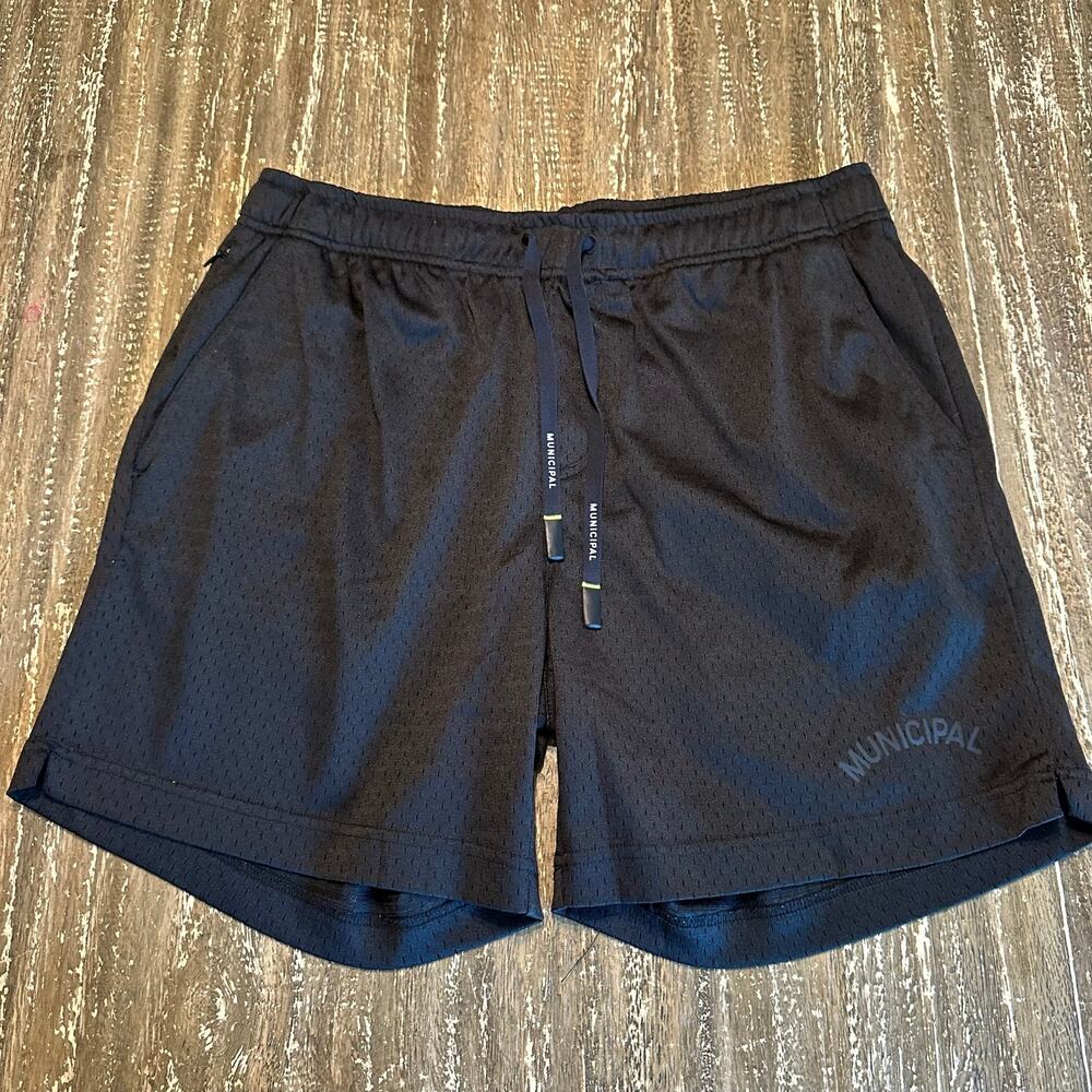Municipal Mesh Workout Gym Lounge 6” Shorts Drawstring Black Men’s Size M